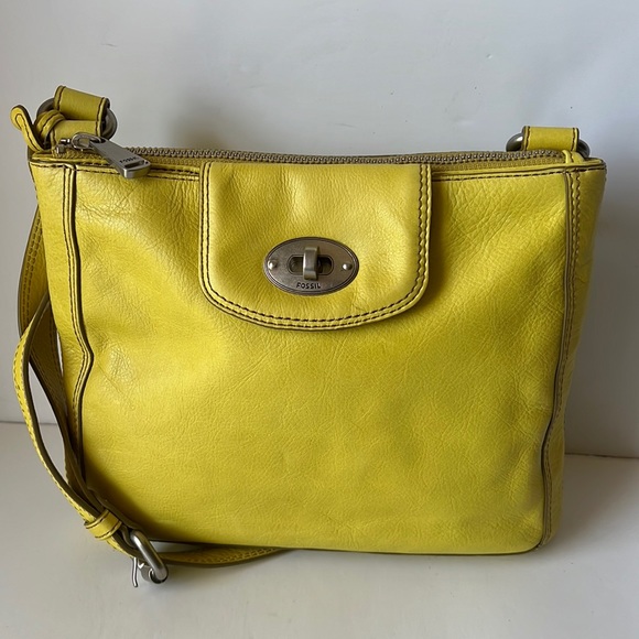 Fossil Handbags - Fossil Marlow Crossbody Bag Leather Citrus Shoulder Bag New